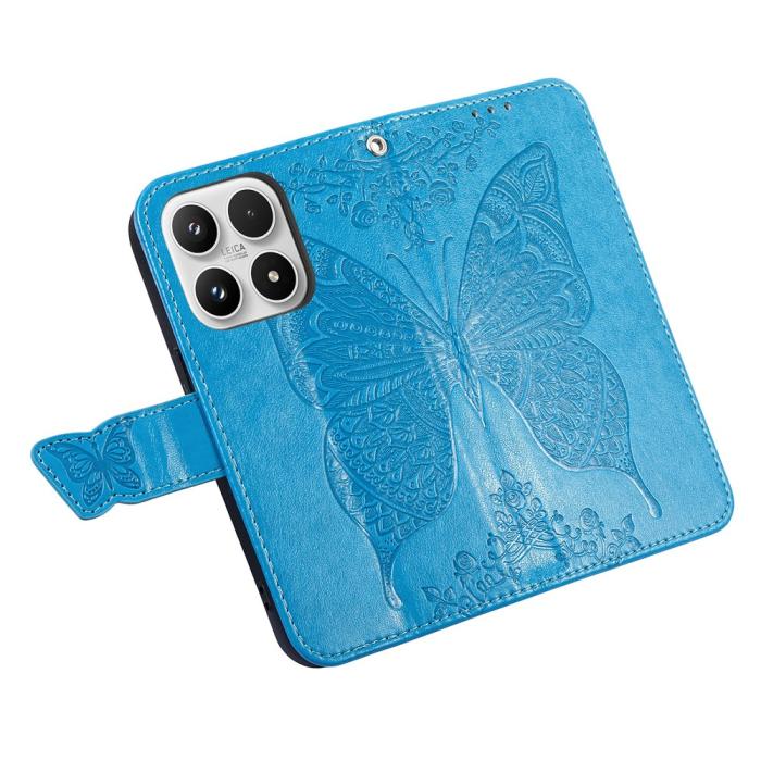 Bild 3,  Xiaomi 17 Fodral Läder Fjäril Ljus Blå
