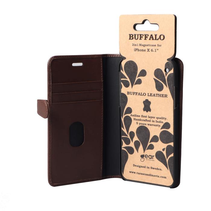 Bild 6, Buffalo Buffalo iPhone XR Fodral 2in1 Äkta Läder Brun