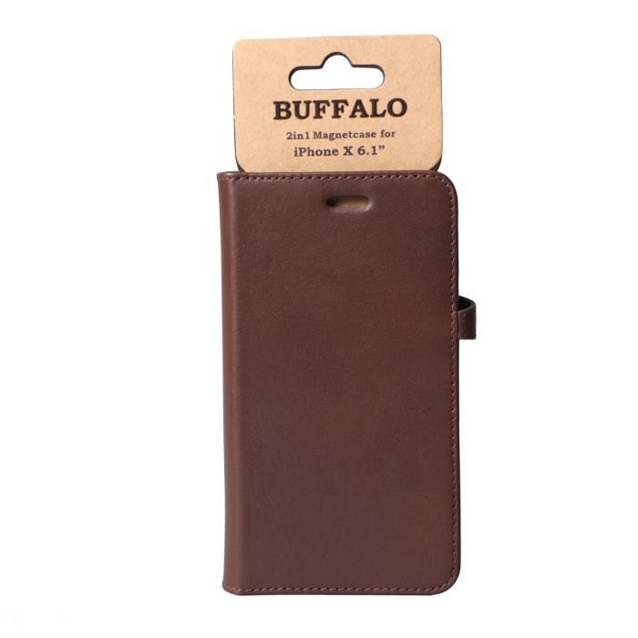 Bild 2, Buffalo Buffalo iPhone XR Fodral 2in1 Äkta Läder Brun