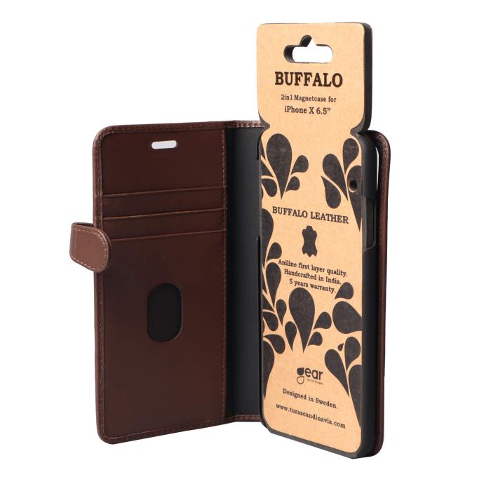 Bild 6, Buffalo Buffalo iPhone Xs Max Fodral 2in1 Äkta Läder Brun