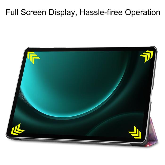Bild 4,  Galaxy Tab S9 FE Plus Fodral Tri-Fold Läder Cosmic Space