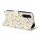  Samsung Galaxy A37/A36/A56 Fodral Rhombus Läder Blommor Vit
