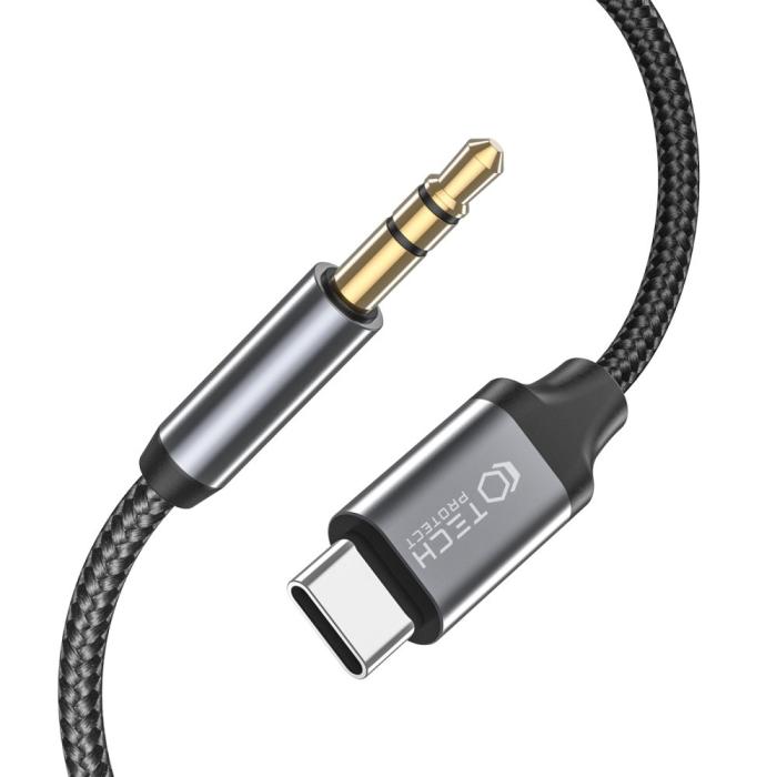 Bild 2, Tech-Protect Tech-Protect 1m USB-C - AUX Ljudadapter UltraBoost Svart