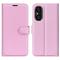  Sony Xperia 5 V Fodral Litchi Textur Ljus Rosa