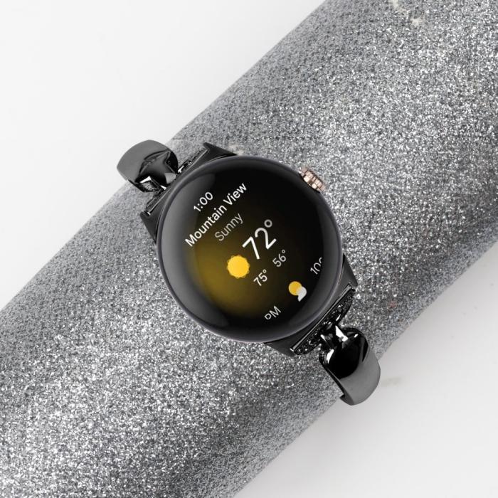 Bild 3,  Google Pixel Watch / Watch 2 Metal Bling Armband Svart