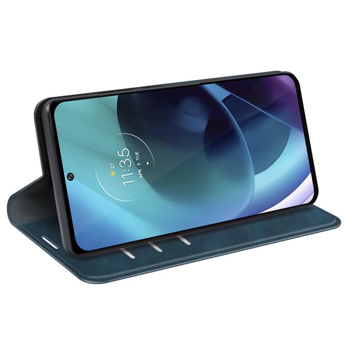 Bild 6,  Motorola Moto G71 Fodral Flip Blå