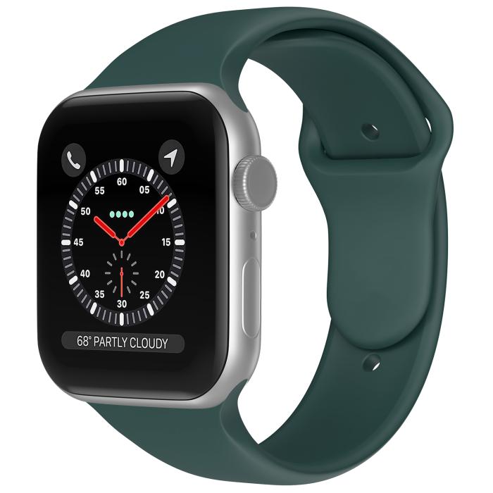 Bild 2, ColorPop Apple Watch 38/40/41/42 mm Silikon Armband (M/L) Mörk Grön
