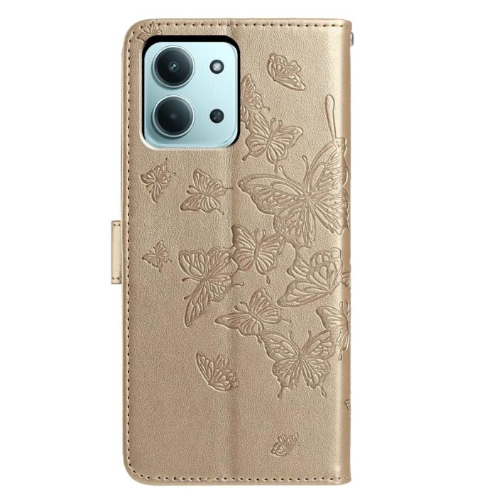 Bild 5,  Xiaomi Redmi 15C Fodral Fjäril Tryck Guld