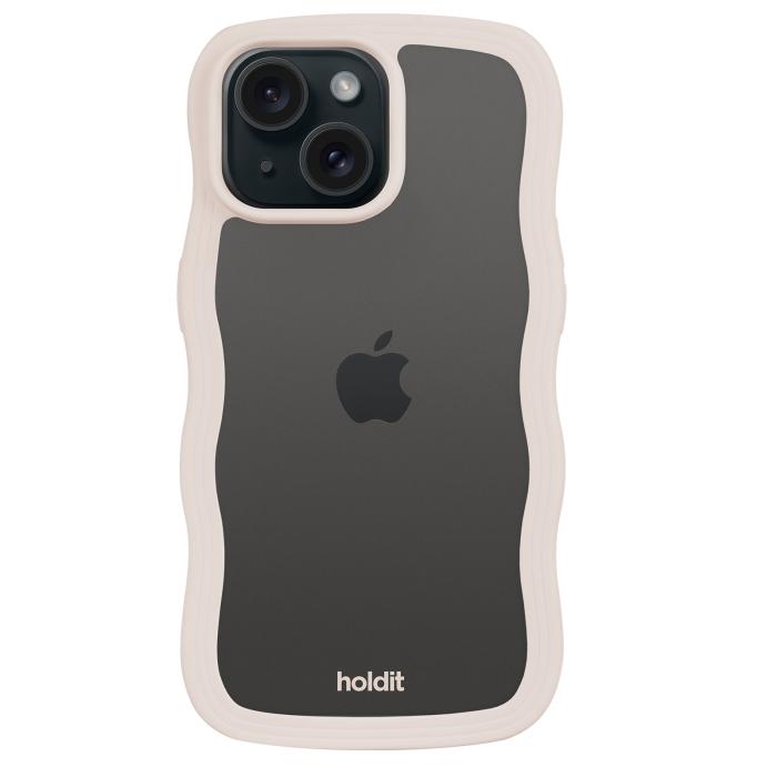 Bild 2, holdit holdit iPhone 15 Plus / 14 Plus Skal Wavy Light Beige Transparent