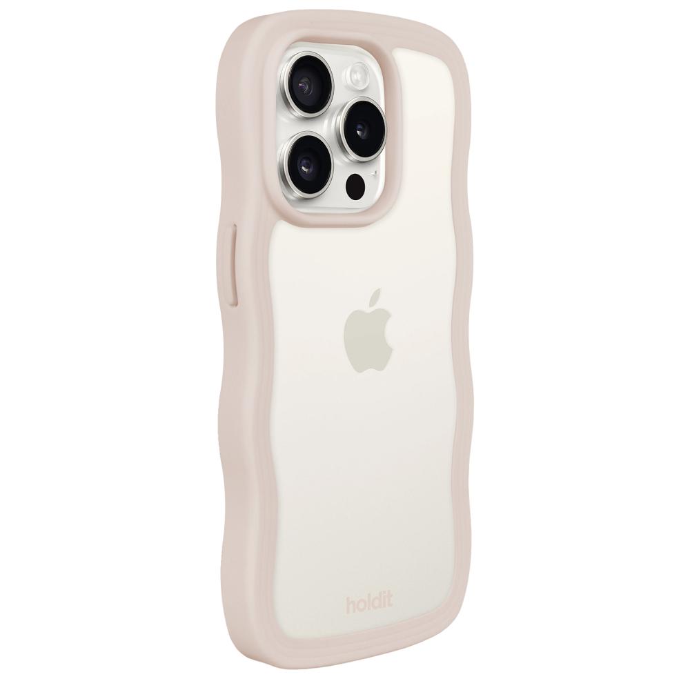 holdit holdit iPhone 14 Pro Max Skal Wavy Light Beige Transparent