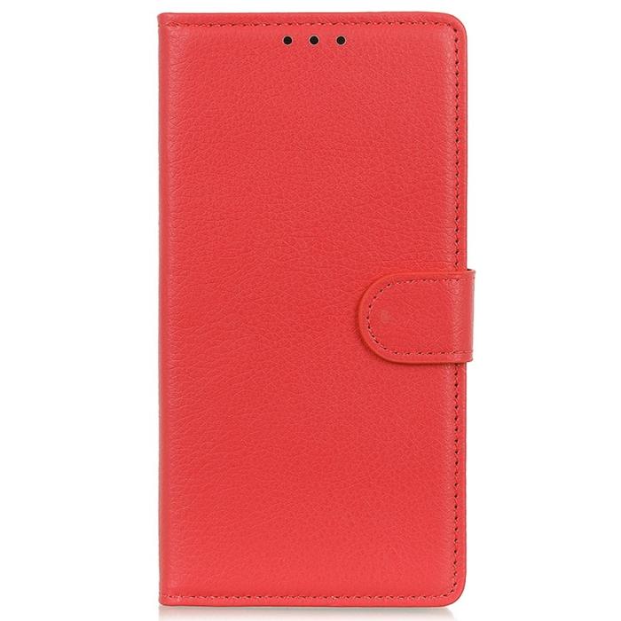 Bild 6,  Samsung Galaxy S23 Ultra Fodral Litchi Läder Röd