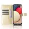  Samsung Galaxy A02s - Crazy Horse Läder Fodral - Guld