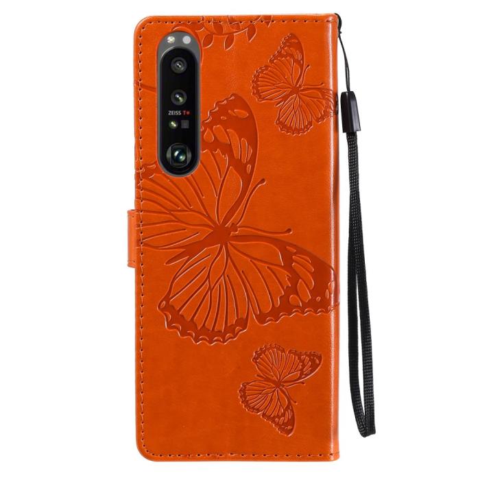Bild 3,  Sony Xperia 1 III - Butterfly Läder Fodral - Orange