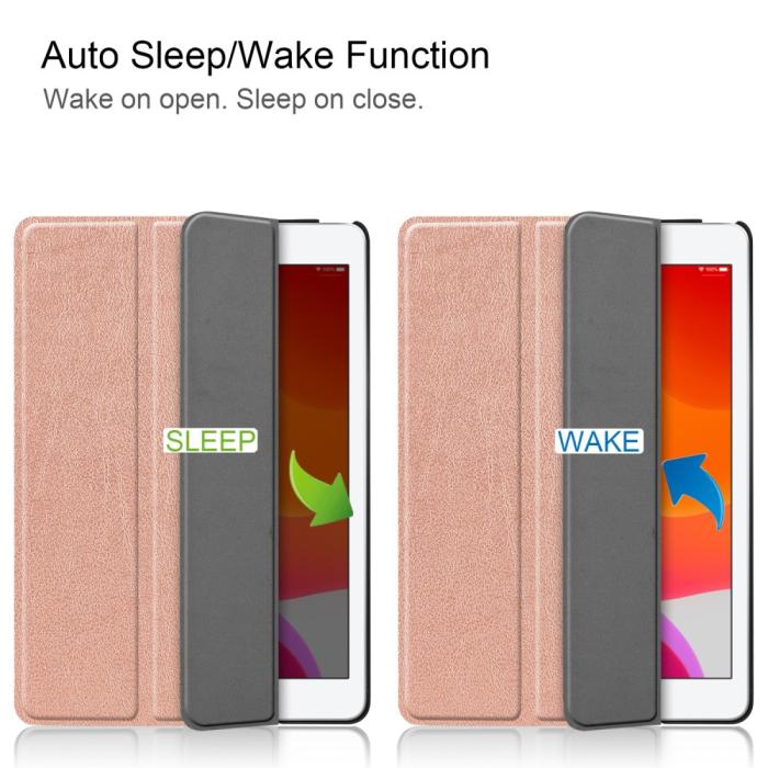 Bild 2,  iPad 10.2 2019/2020/2021 Fodral Tri-Fold Roséguld