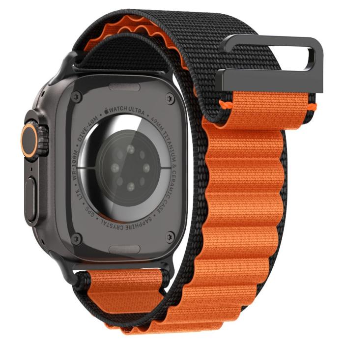 Bild 3, Spigen Spigen Apple Watch 42/44/45/46/49 mm Armband Svart/Orange