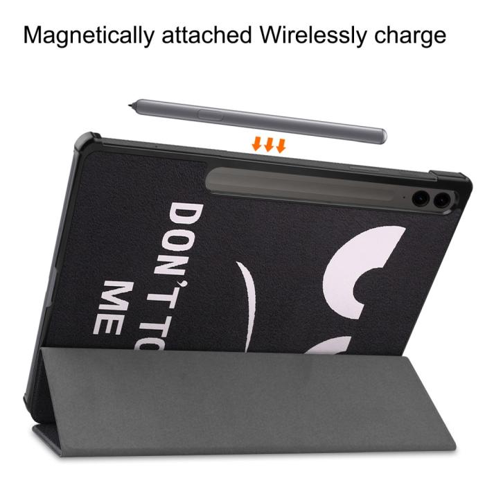 Bild 5,  Galaxy Tab S9 FE Plus Fodral Tri-Fold Läder Dont Touch