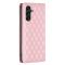 BINFEN BINFEN Galaxy A35 5G Fodral Flip Diamond Läder Ljus Rosa
