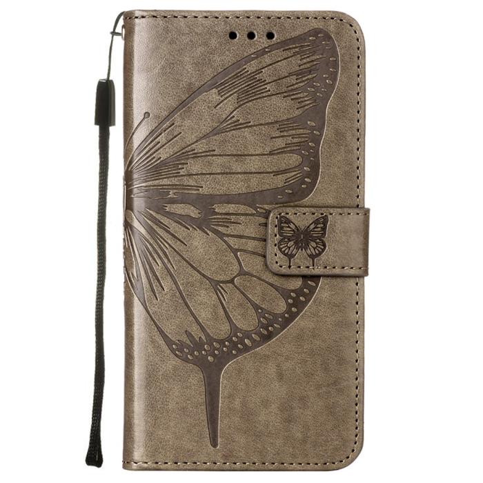 Bild 2,  Samsung Galaxy A03s Fodral Tryckt Butterfly Grå
