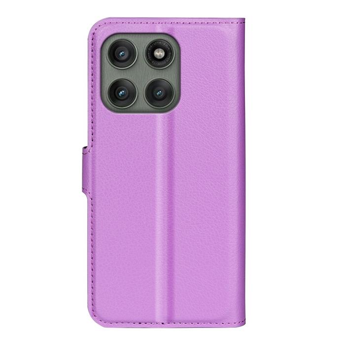 Bild 3,  Motorola Edge 60 Pro Fodral Litchi Läder Lila