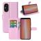  Sony Xperia 5 V Fodral Litchi Textur Ljus Rosa