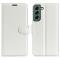  Samsung Galaxy S23 Plus Fodral Litchi Läder Vit