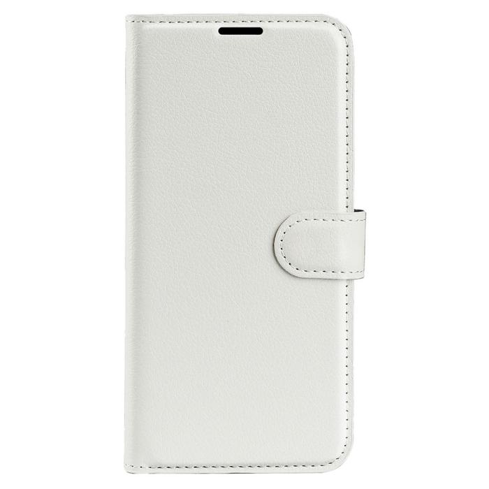 Bild 5,  Samsung Galaxy S23 Plus Fodral Litchi Läder Vit