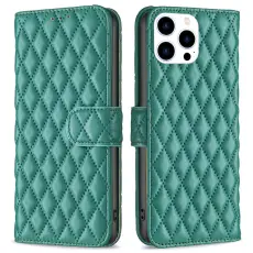  iPhone 16 Pro Fodral Diamond L&auml;der Gr&ouml;n