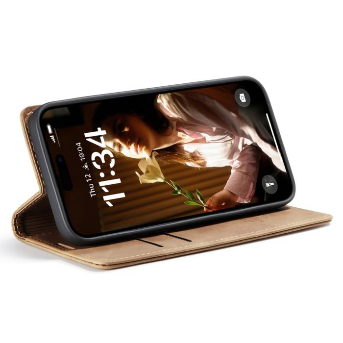 Bild 3, CASEME CASEME iPhone 16 Fodral Flip Läder Brun
