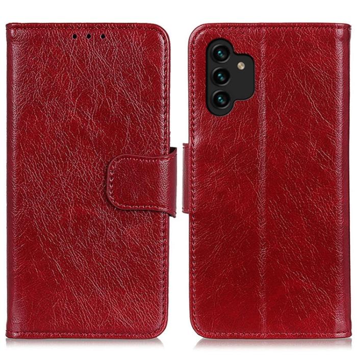 Bild 2,  Samsung Galaxy A13 4G Fodral Nappa Läder Röd