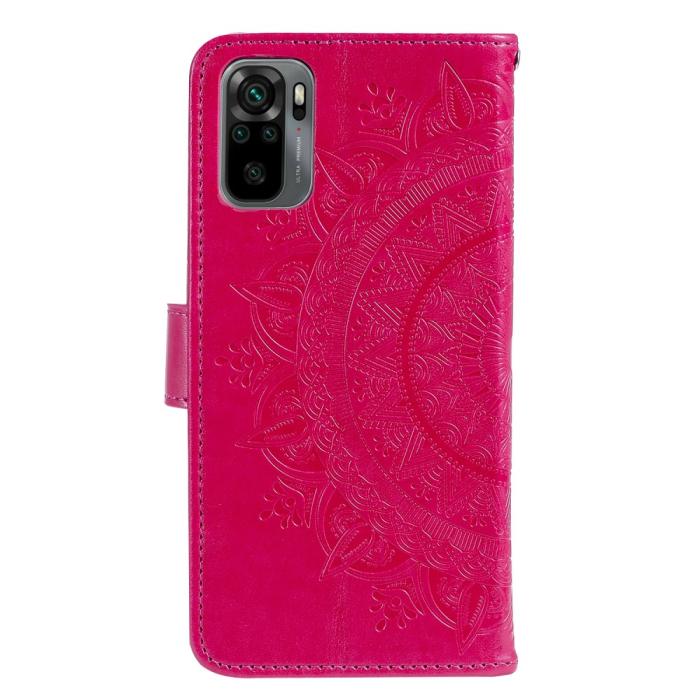 Bild 3,  Xiaomi Redmi Note 10S - Mandala Läder Fodral - Röd