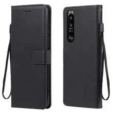  Sony Xperia 1 III - Solid L&auml;der Fodral - Svart