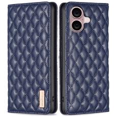  iPhone 16 Plus Fodral Diamond Flip L&auml;der M&ouml;rk Bl&aring;