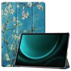  Galaxy Tab S9 FE Plus Fodral Tri-Fold L&auml;der Peach Blossom