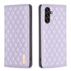BINFEN BINFEN Galaxy A35 5G Fodral Flip Diamond L&auml;der Lila