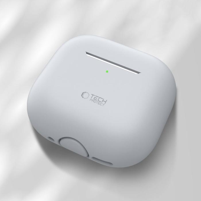 Bild 2, Tech-Protect Tech-Protect AirPods 4 Skal Silikon Crayon Grey