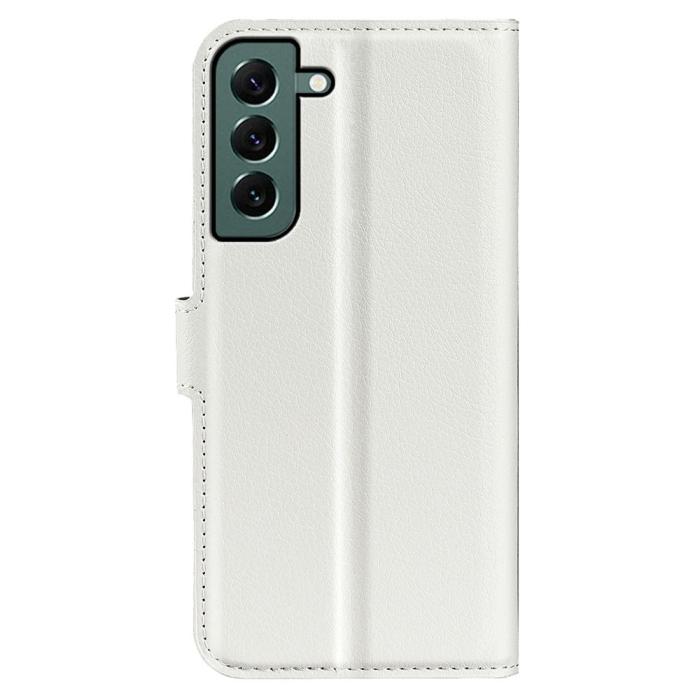 Bild 6,  Samsung Galaxy S23 Plus Fodral Litchi Läder Vit