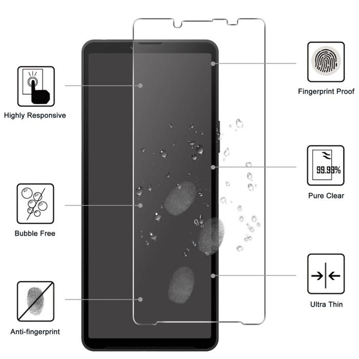 Bild 2,  Sony Xperia 10 VII Skärmskydd Härdat Glas