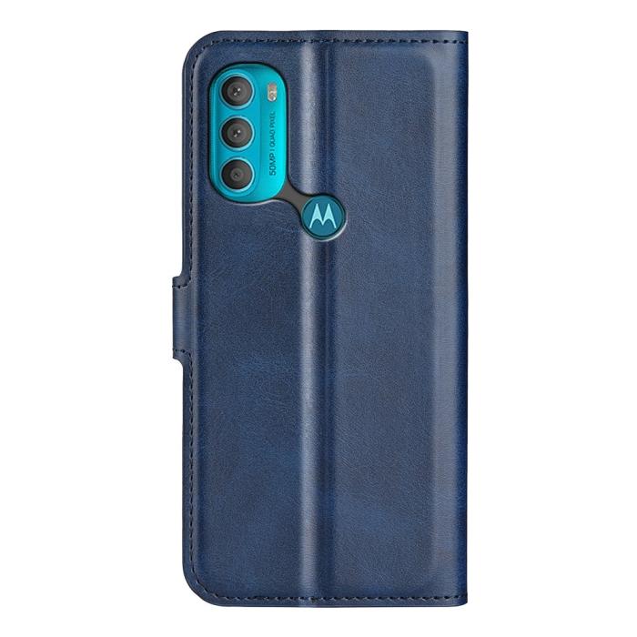 Bild 3,  Motorola Moto G71 Fodral Solid Läder Blå
