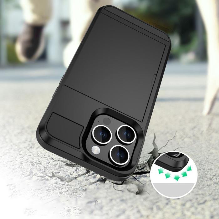 Bild 5,  iPhone 15 Plus Skal Hybrid Armor Med Kortfack Ljus Blå