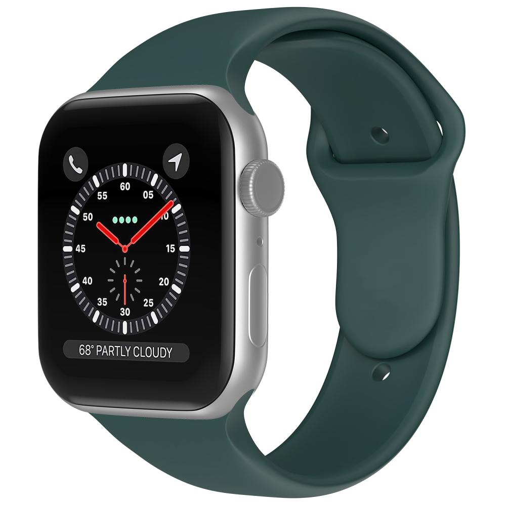 ColorPop Apple Watch 42/44/45/46/49 mm Silikon Armband (M/L) Mörk Grön