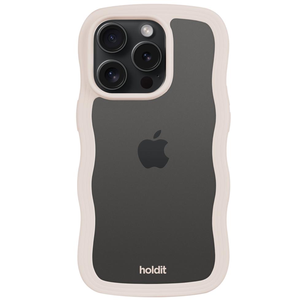 holdit holdit iPhone 15 Pro Max Skal Wavy Light Beige Transparent