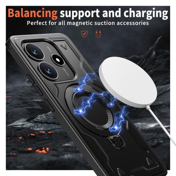 Bild 3,  Xiaomi Redmi Note 14 5G Skal MagSafe Kickstand Hybrid Svart