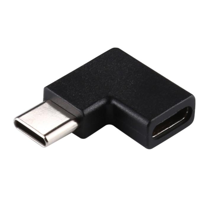 Bild 2,  USB-C Hona - USB-C Hane Adapter 90 Grader Svart
