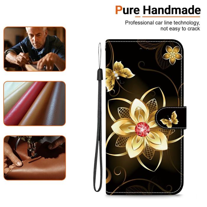 Bild 6,  iPhone 17 Pro Fodral Med Tryck Guld Blomma