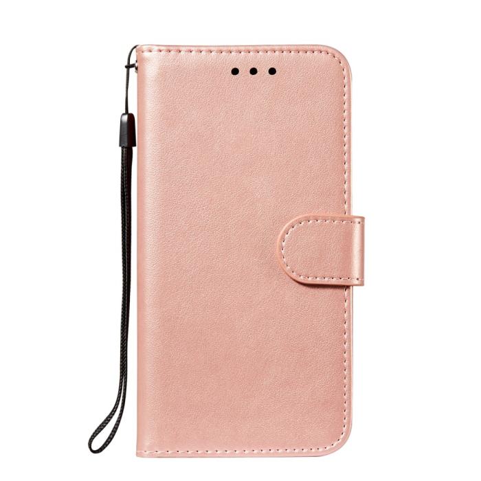 Bild 2,  Xiaomi Redmi Note 10S - Solid Läder Fodral - Roséguld