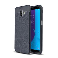  Samsung Galaxy J6 Plus - Litchi l&auml;derskal - M&ouml;rk Bl&aring;