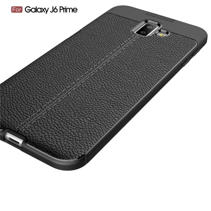Bild 5,  Samsung Galaxy J6 Plus - Litchi läderskal - Svart