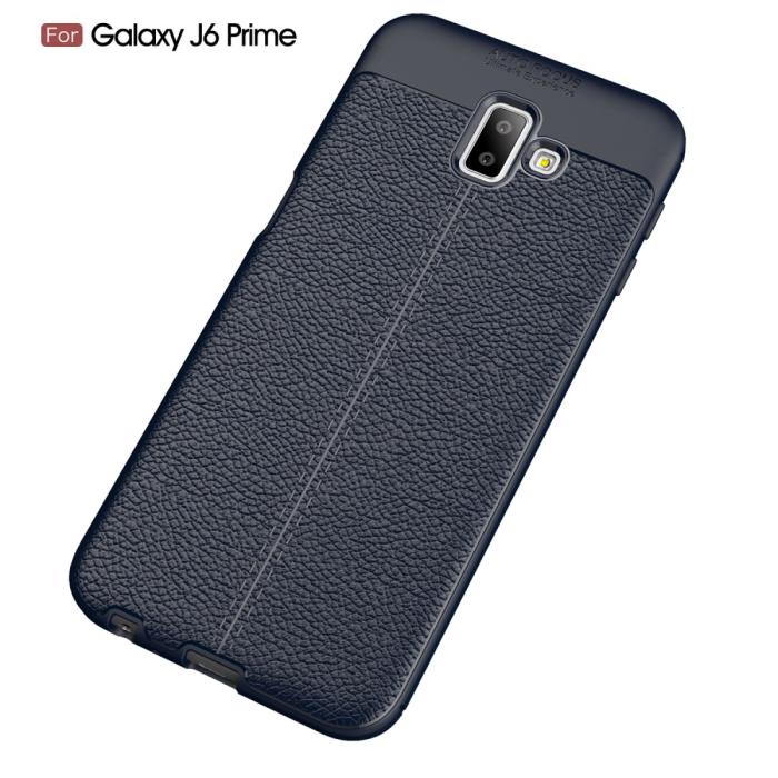 Bild 2,  Samsung Galaxy J6 Plus - Litchi läderskal - Mörk Blå