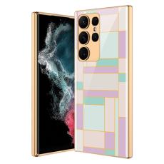 GKK GKK Galaxy S24 Ultra Skal H&auml;rdat Glas Electroplate Lila/Cyan