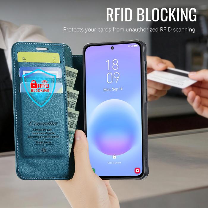 Bild 3, CASEME CASEME Samsung Galaxy A57 5G Skal RFID Plånbok Blå